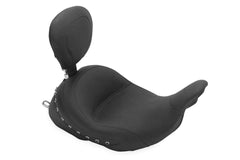 Mustang Black Pearl Studded Lowdown Touring Solo Seat w Backrest