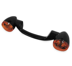 BC Black Rear Turn Signal Marker Light Bar Amber Lens for Harley Touring Softail