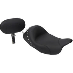 Mustang Black Studded Touring Solo Seat w Backrest