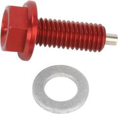 Moose Racing Red Aluminum Magnetic Drain Plug Bolt Screw