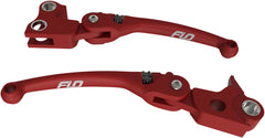 Flo MX Style Adjustable Hydraulic Clutch Brake Lever Set Red