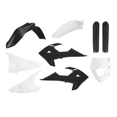 Polisport Complete Enduro Plastic Body Kit Set Black and White