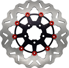 Galfer Stainless Steel 11.5 Black w Red Buttons Floating Wave Front Brake Rotor